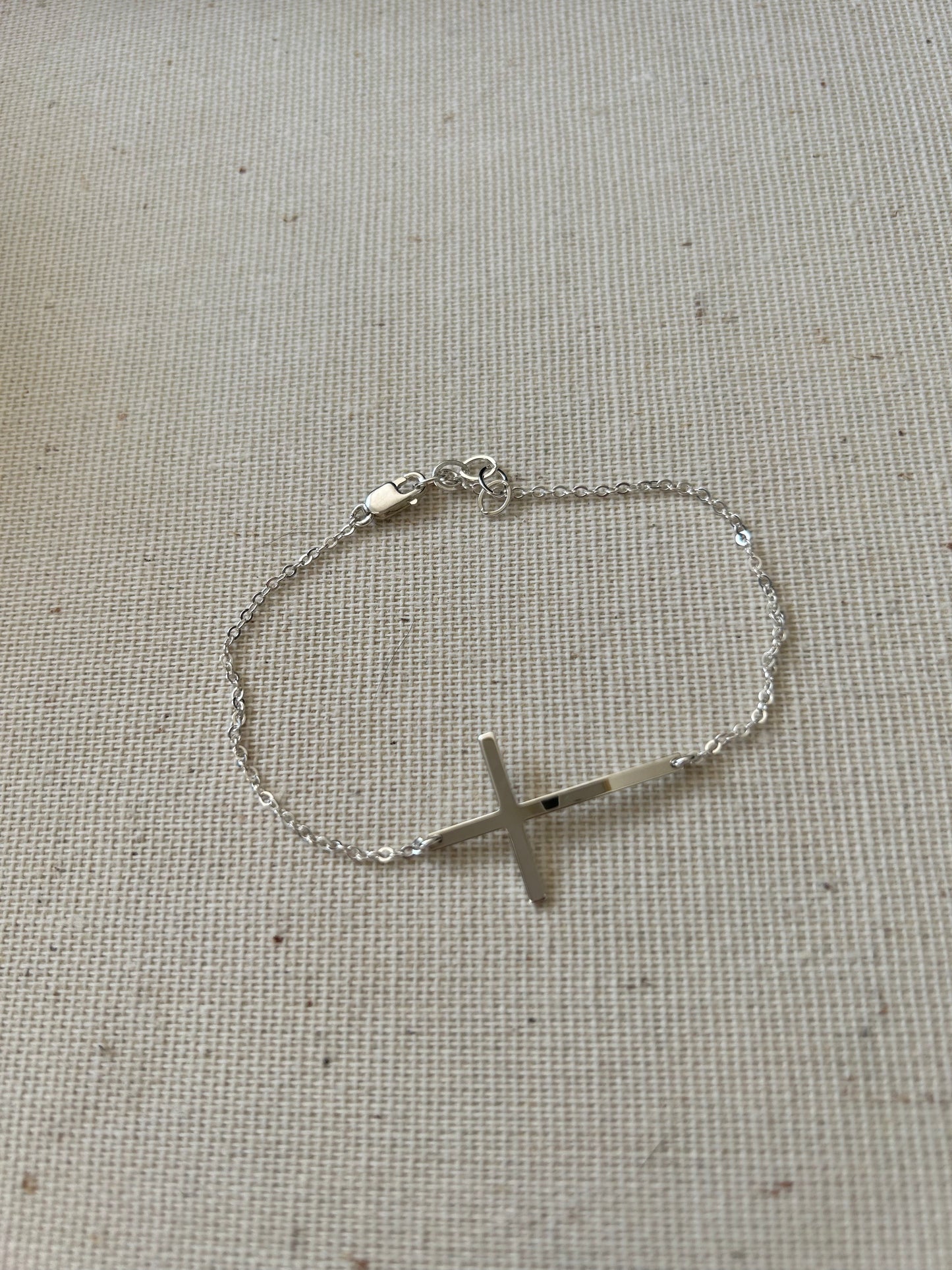 Skinny Sideways Cross Bracelet