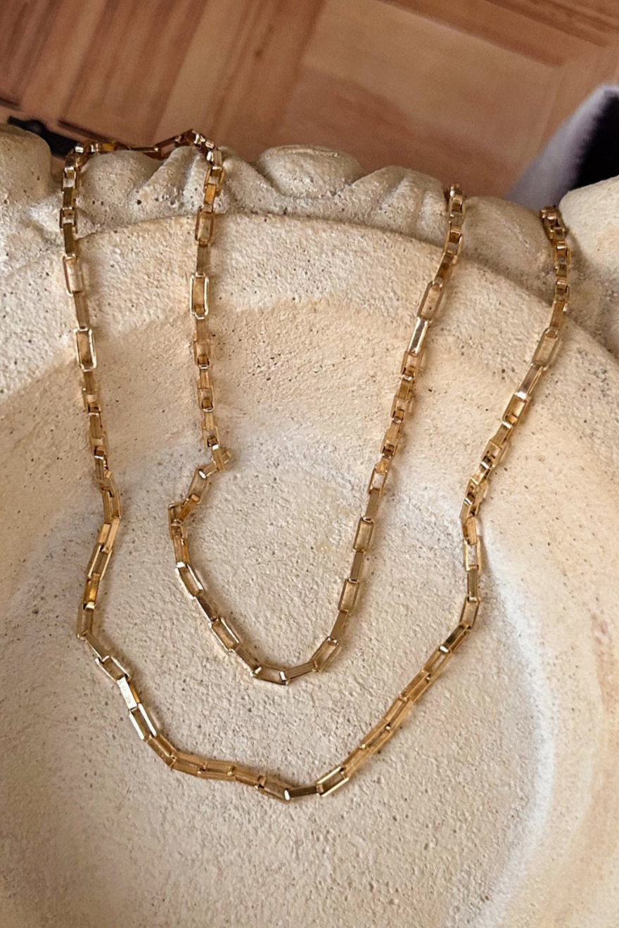 Elongated Box Chain Necklace | Gold-Filled Everyday Layering