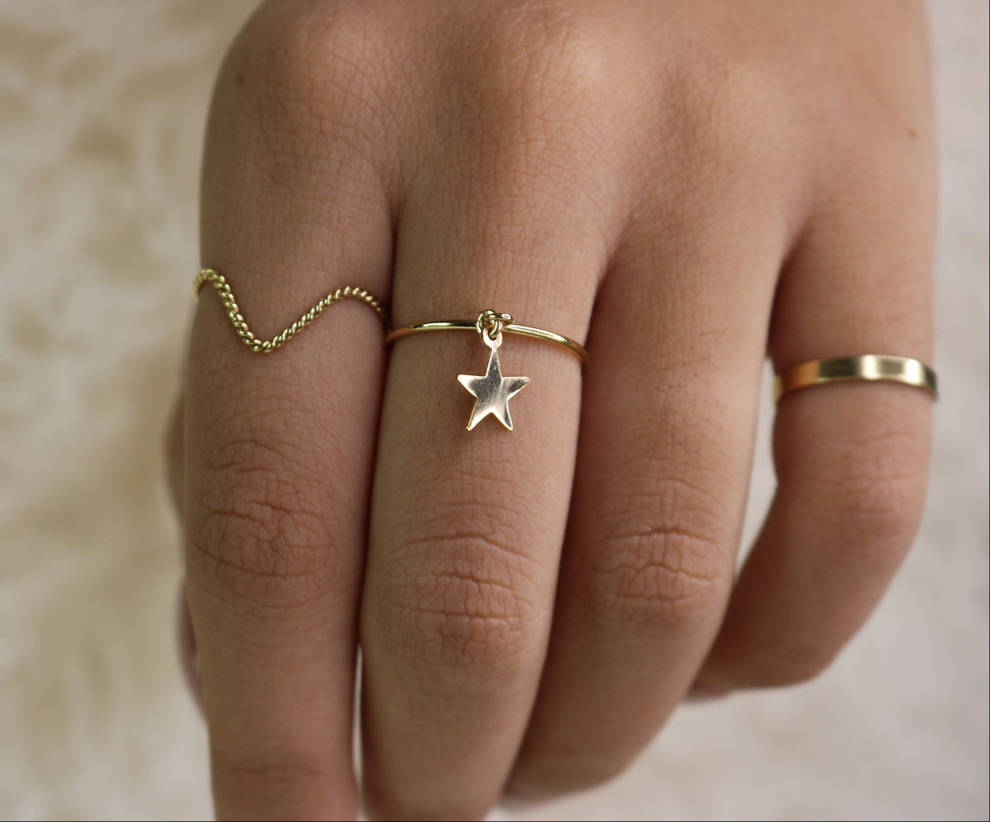 Star Charm Ring | 14K Gold-Filled | Dainty Celestial Jewelry