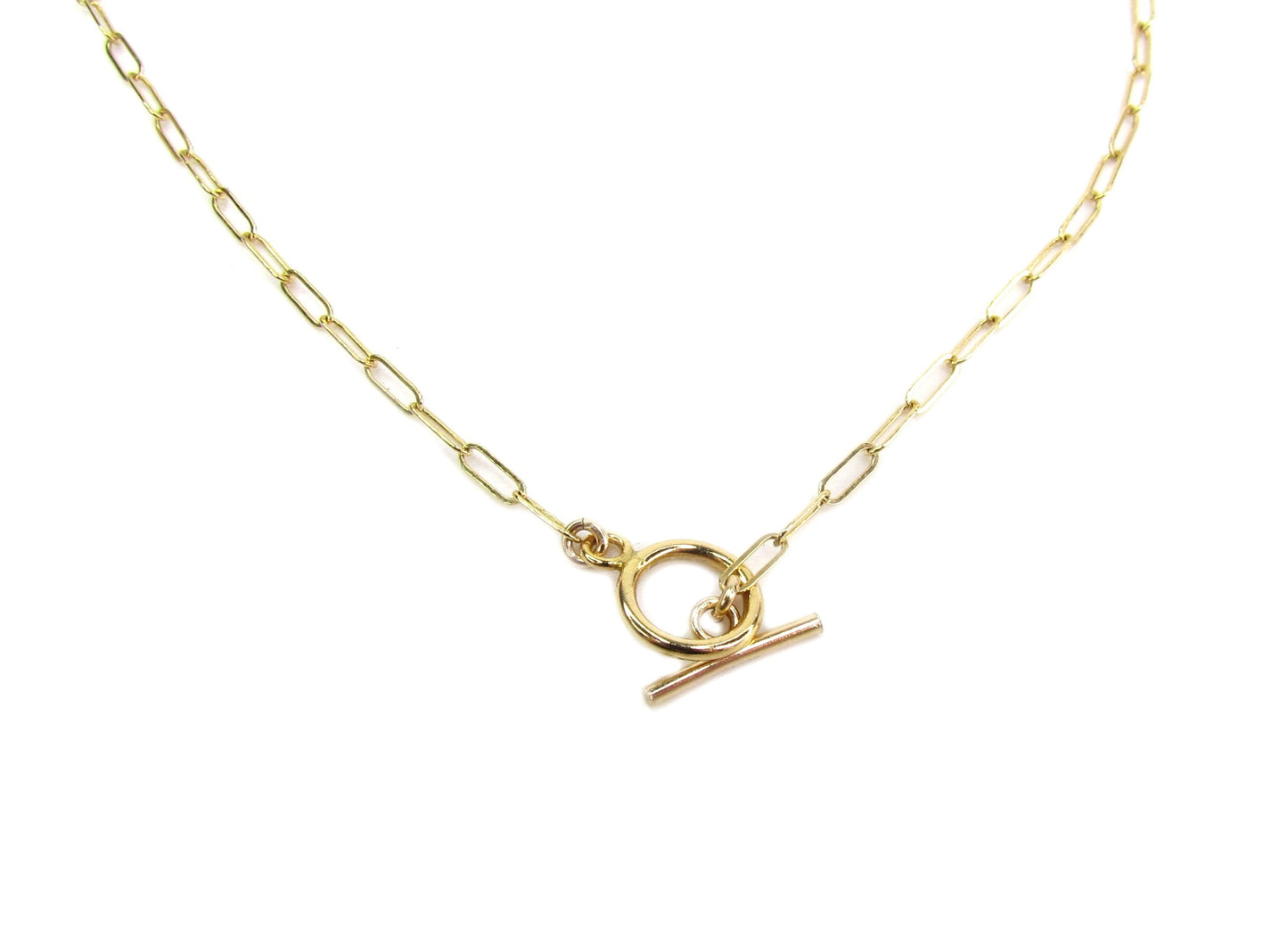 Dainty Paperclip Chain with Toggle Clasp