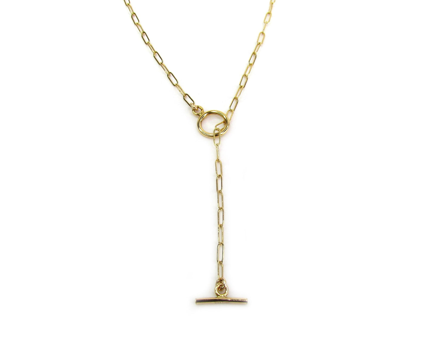 Dainty Paperclip Chain with Toggle Clasp