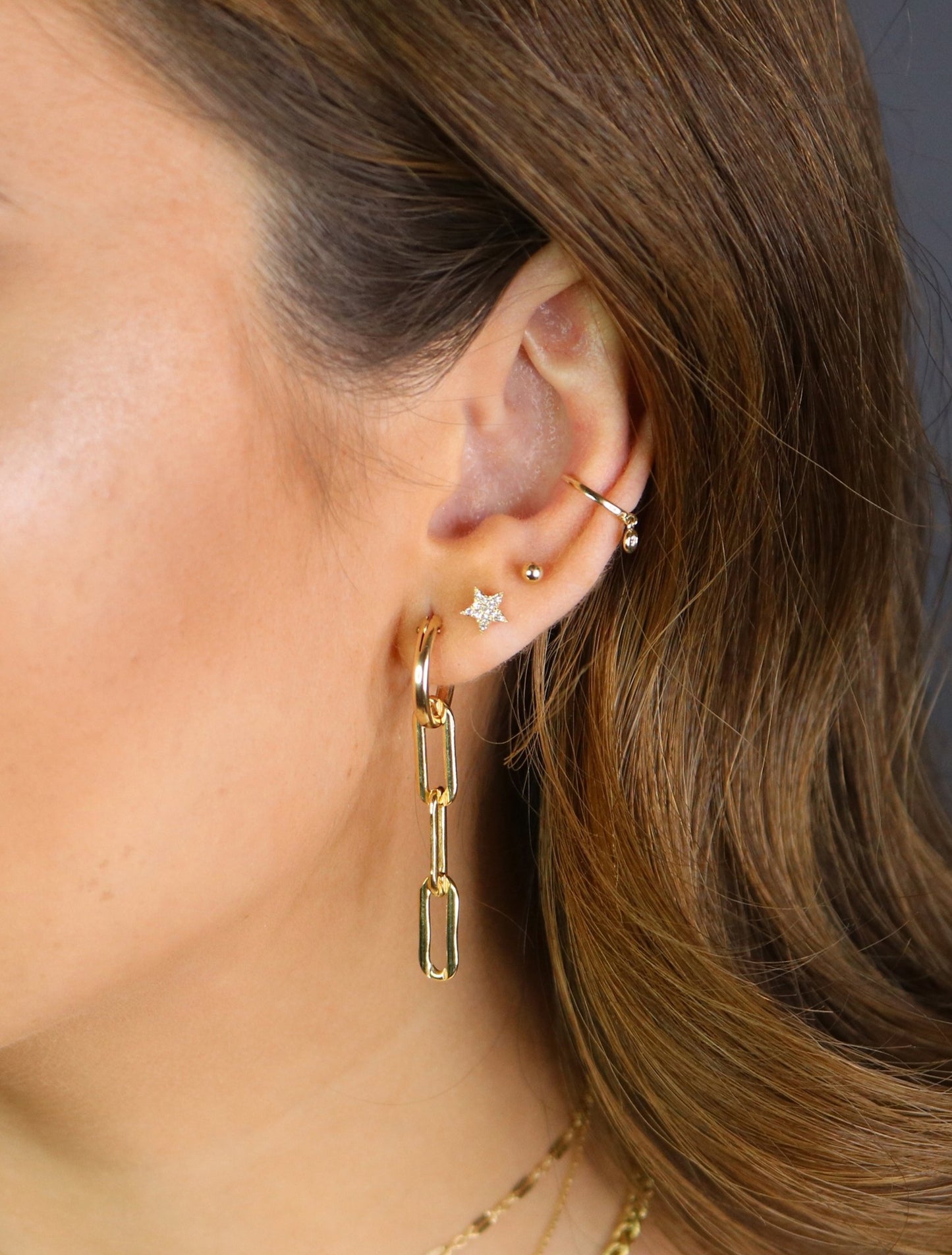 14K Diamond Moon + Star Studs