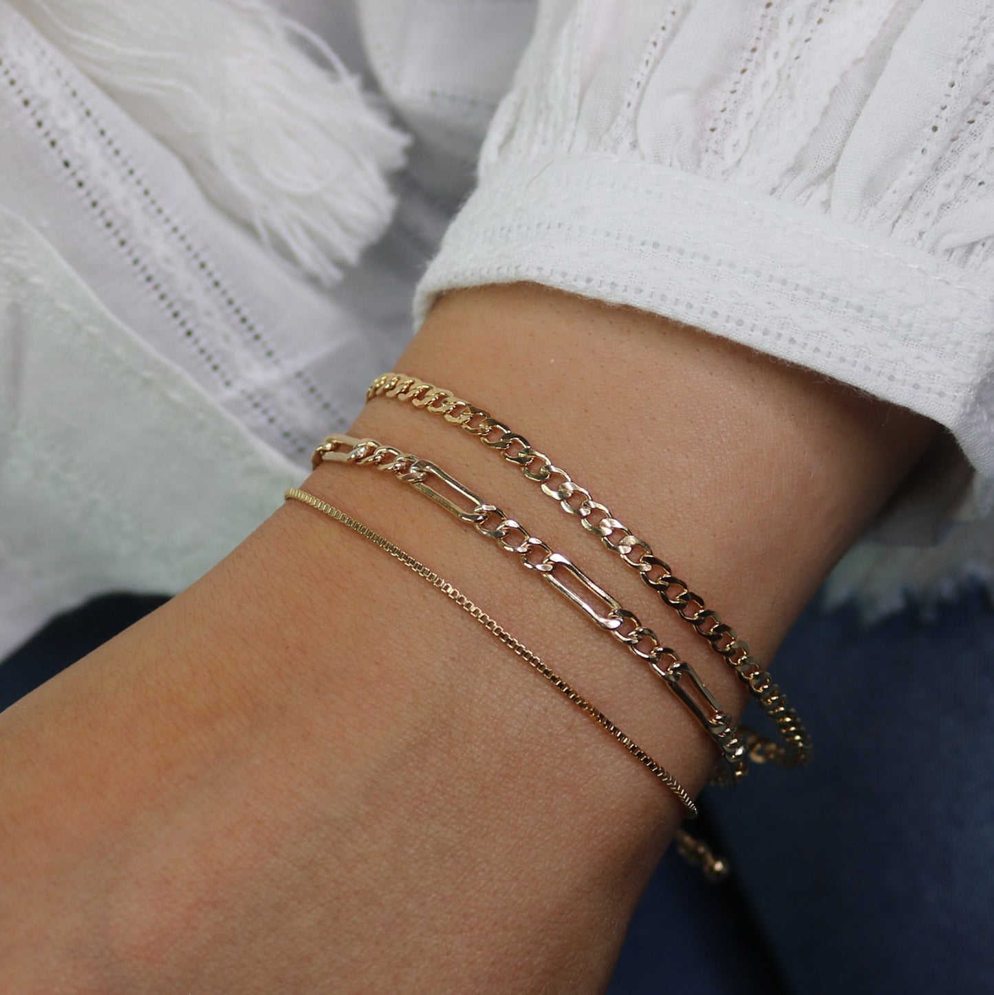 Adjustable Box Chain Slide Bracelet