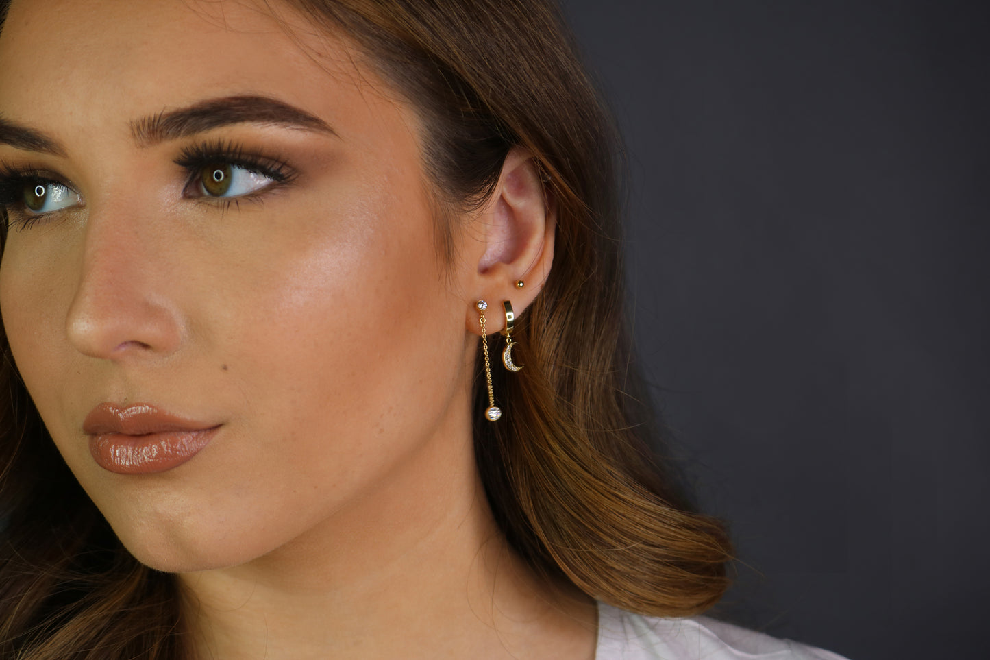 Moon Huggie Hoop Earrings | Celestial Charm Hoops