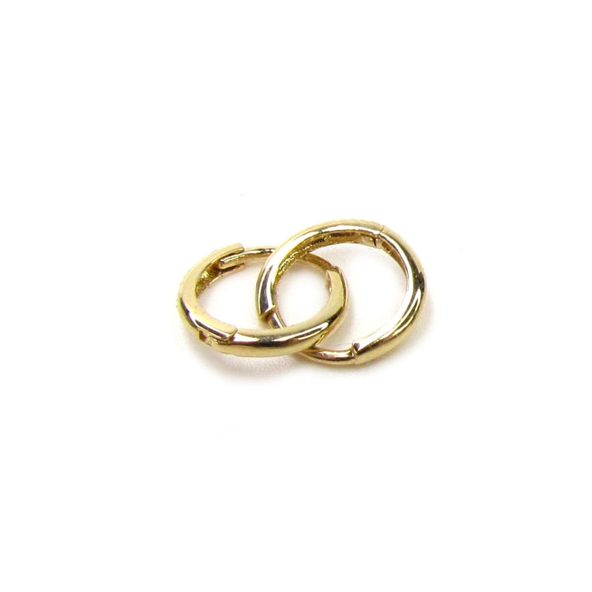 14K Yellow Gold Tiny Polished Hoops