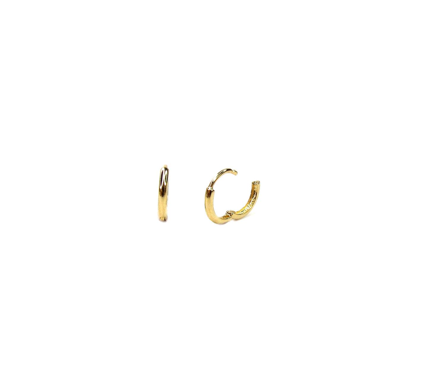 14K Yellow Gold Tiny Polished Hoops