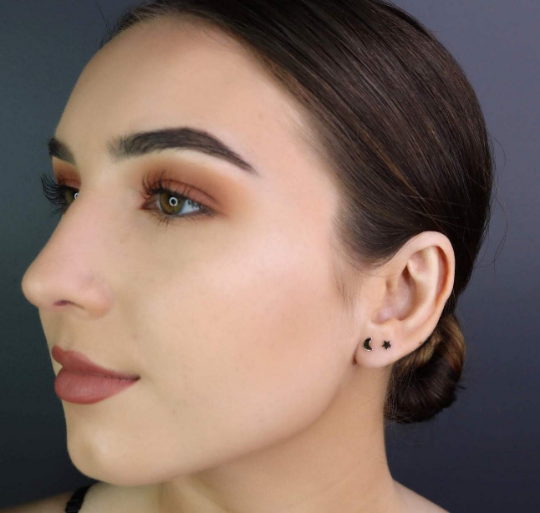 14K Solid Gold Moon & Star Studs | Mismatched Celestial Jewelry