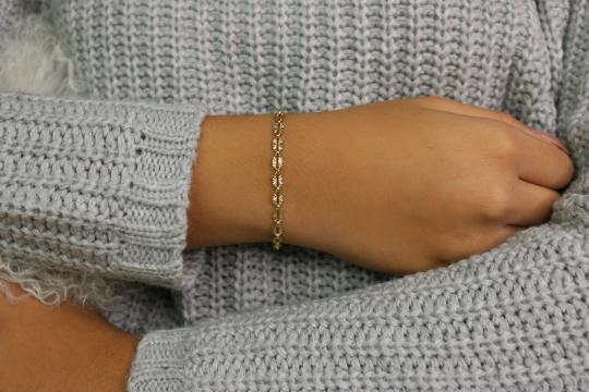 Sunburst Link Bracelet |Gold Filled or Sterling Silver Dainty Jewelry