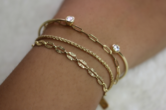 Sunburst Link Bracelet |Gold Filled or Sterling Silver Dainty Jewelry