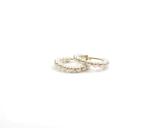 Small Pearl Hoop Earrings