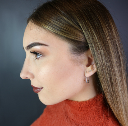 14K Safety Pin Earring