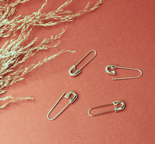 14K Safety Pin Earring