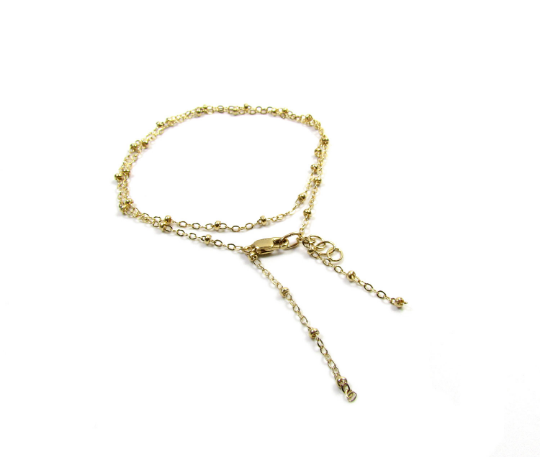 Beaded Station Necklace | Dainty Minimalist Necklace | Everyday Layering Jewelry