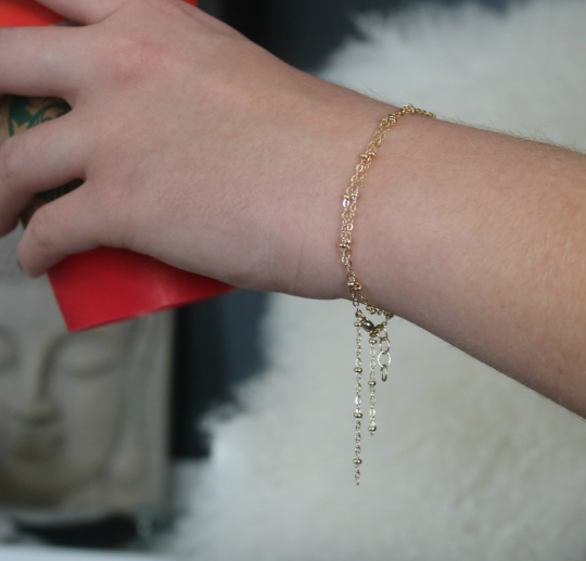 Beaded Station Necklace | Dainty Minimalist Necklace | Everyday Layering Jewelry