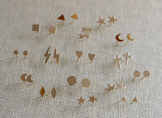 14K Dots Of Gold Circle Studs