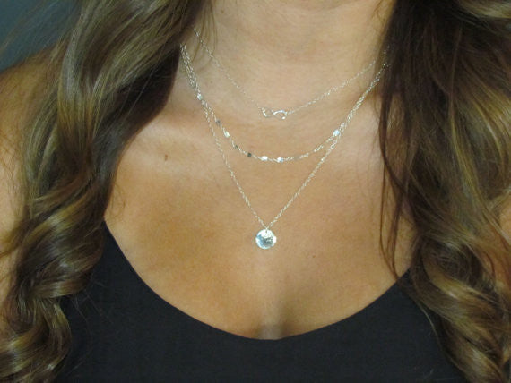 Hammered Disc Necklace
