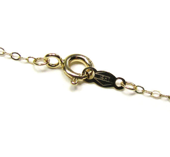 14K Skinny Tiny Sideways Cross Necklace