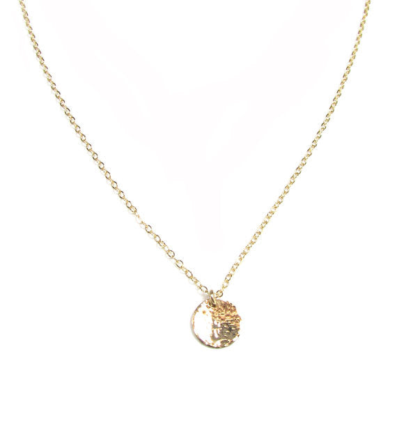 Set of 3 Layering Necklaces | Triangle, Vertical Bar & Hammered Disc Necklace