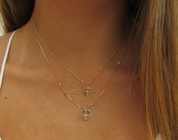 Engraved Compass Necklace | Traveler or Graduate Gift