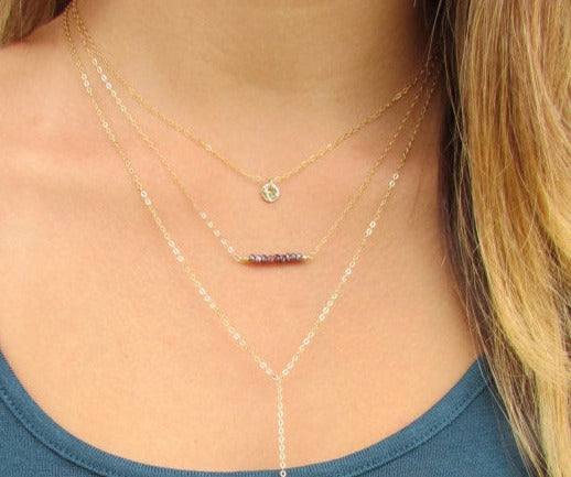 Mini Gemstone Bar Necklace