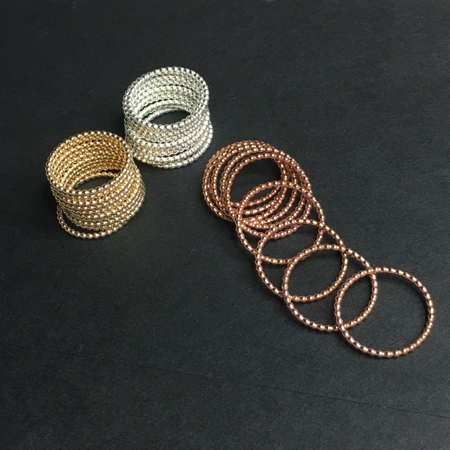 Beaded Band Stack Ring
