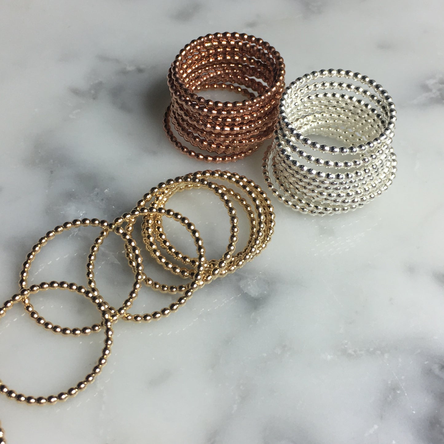 Beaded Band Stack Ring