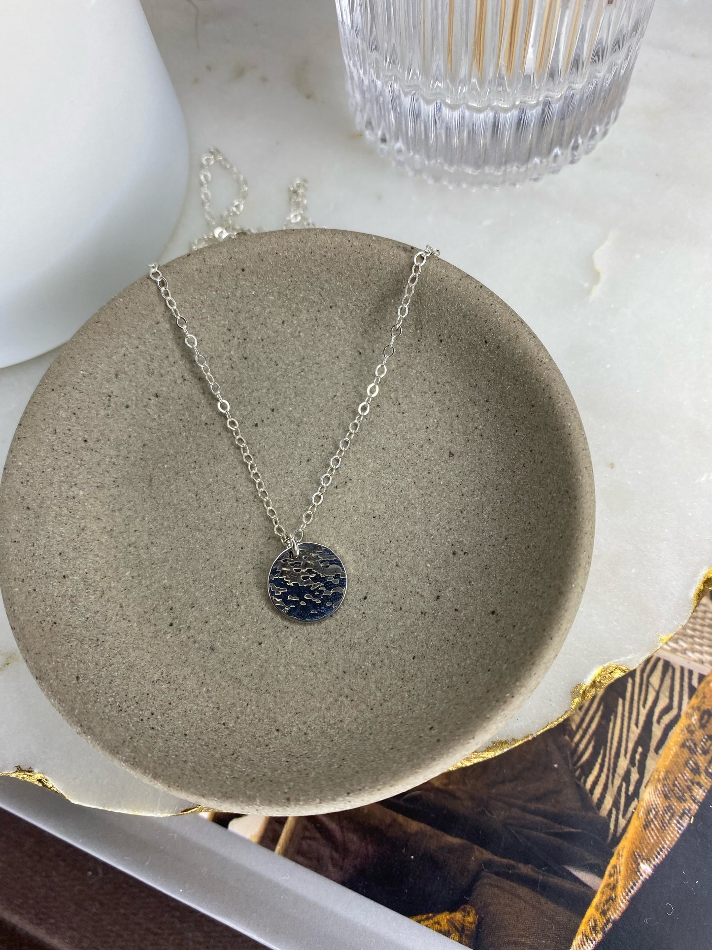 Hammered Disc Necklace