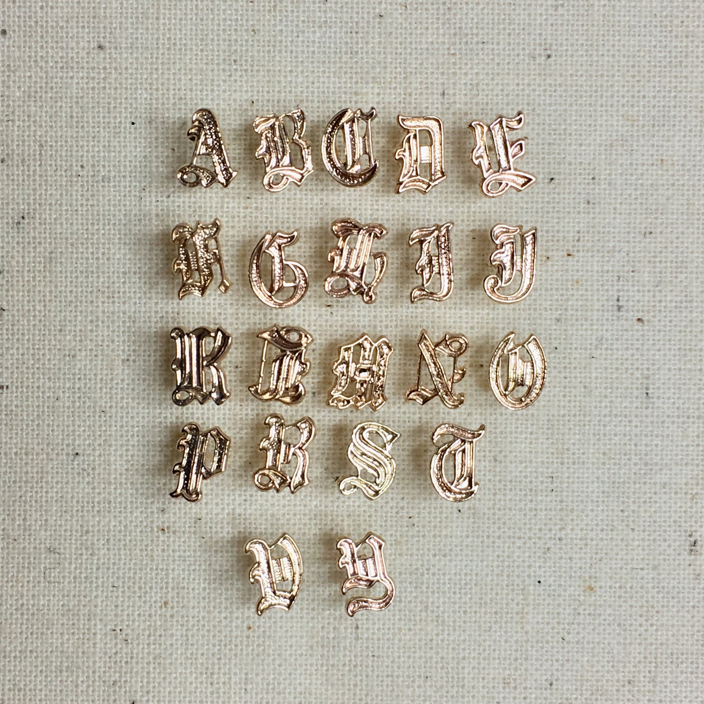 14K Old English Initial Stud Earrings