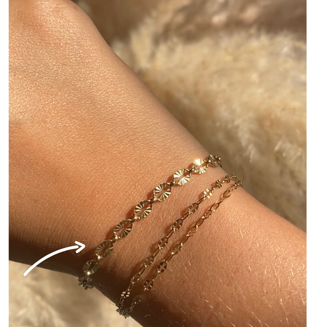 Sunburst Link Bracelet |Gold Filled or Sterling Silver Dainty Jewelry