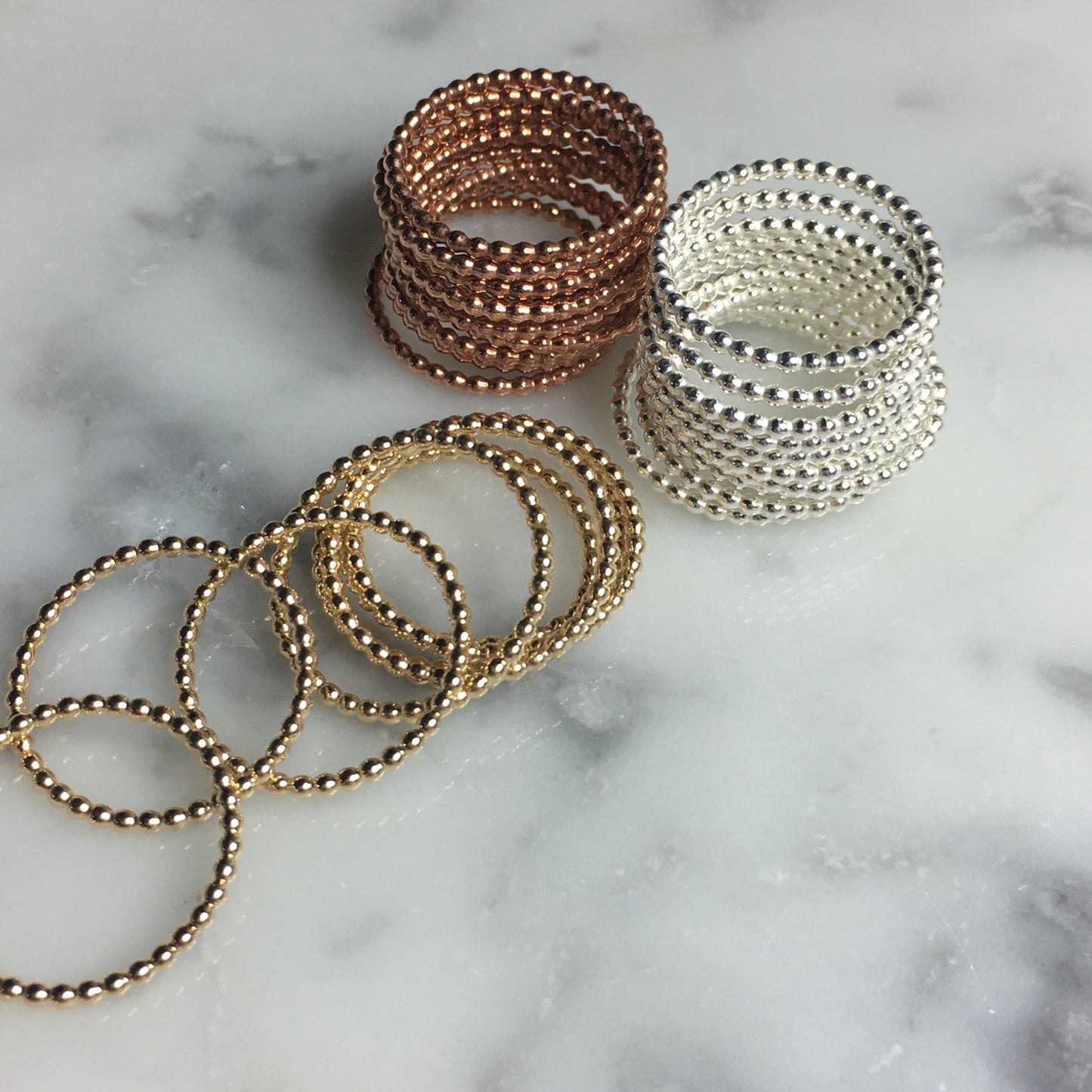 Beaded Band Stack Ring