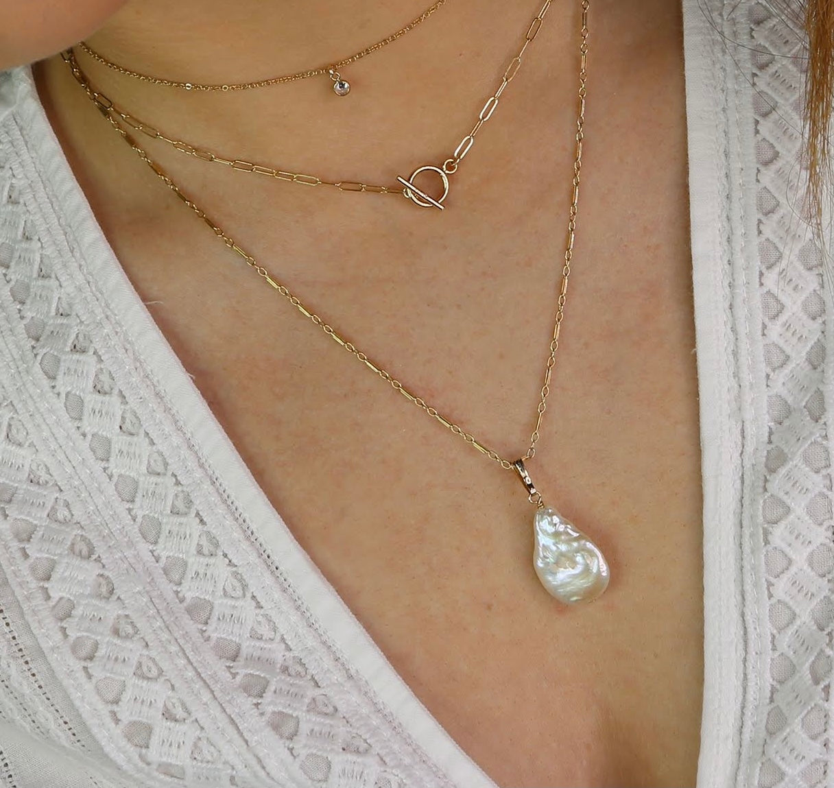Dainty Paperclip Chain with Toggle Clasp