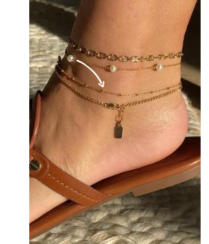 Two Tone Bead Anklet | Gold and Silver Anklet
