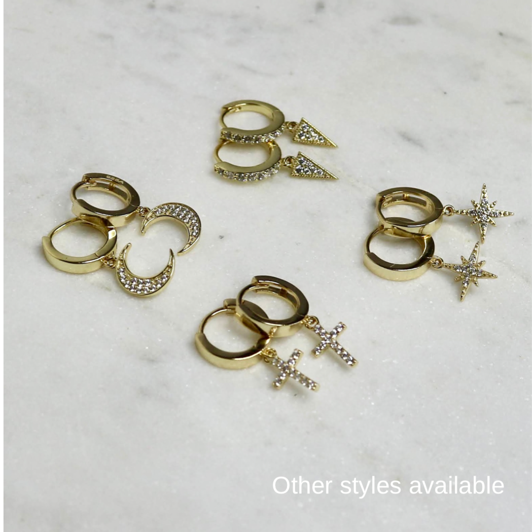 Cross Charm Hoops | Faith-Inspired Hoop Earrings