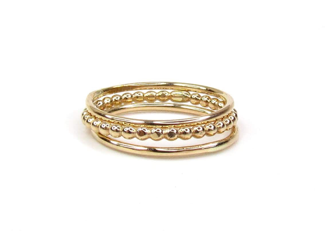 Beaded Band Stack Ring