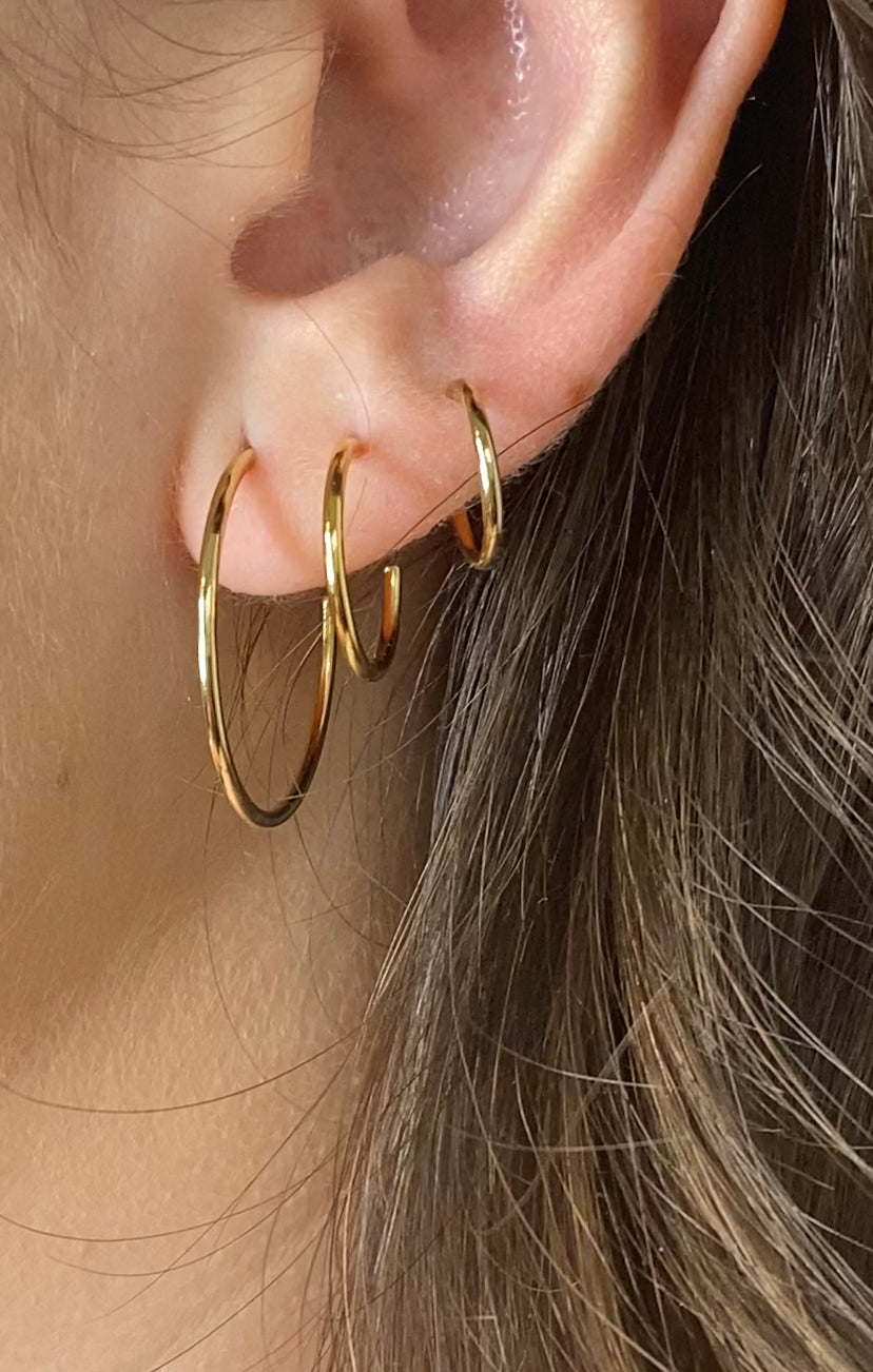 Skinny Hoop Earrings | Minimalist Everyday Hoops | Gold Filled or Sterling Silver