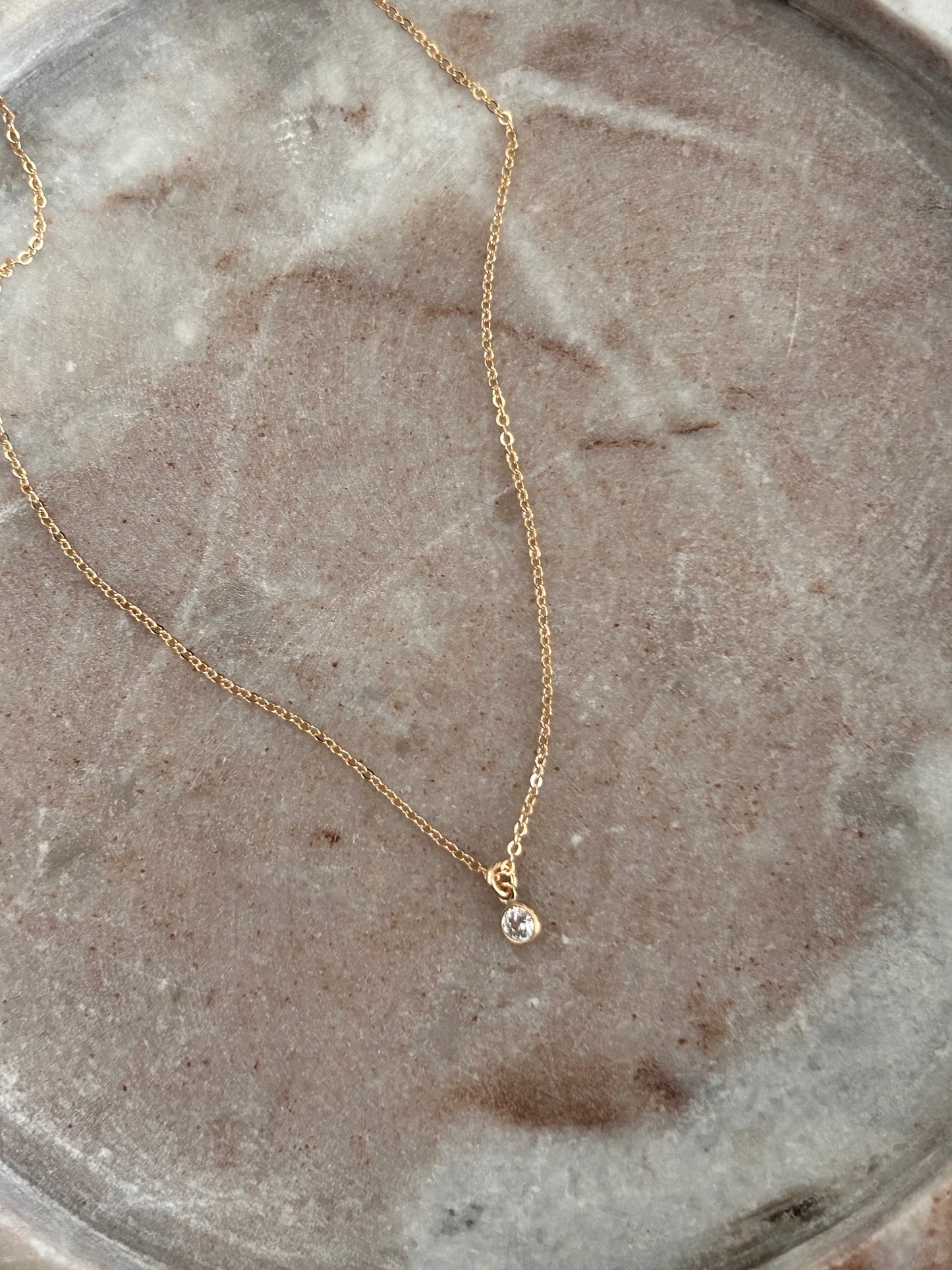Tiny CZ Charm Necklace