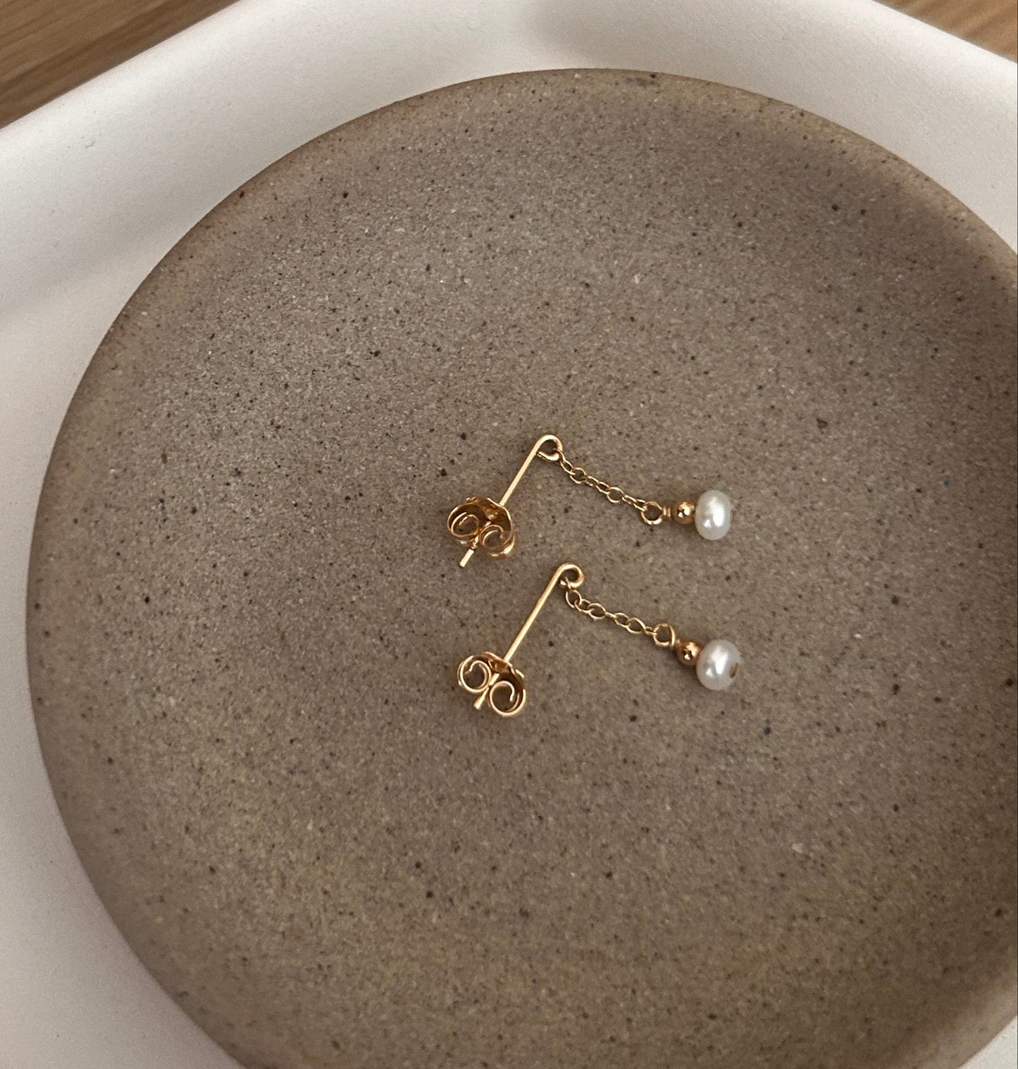 Tiny Pearl Illusion Earrings | Minimal Curated Ear Stack Drop