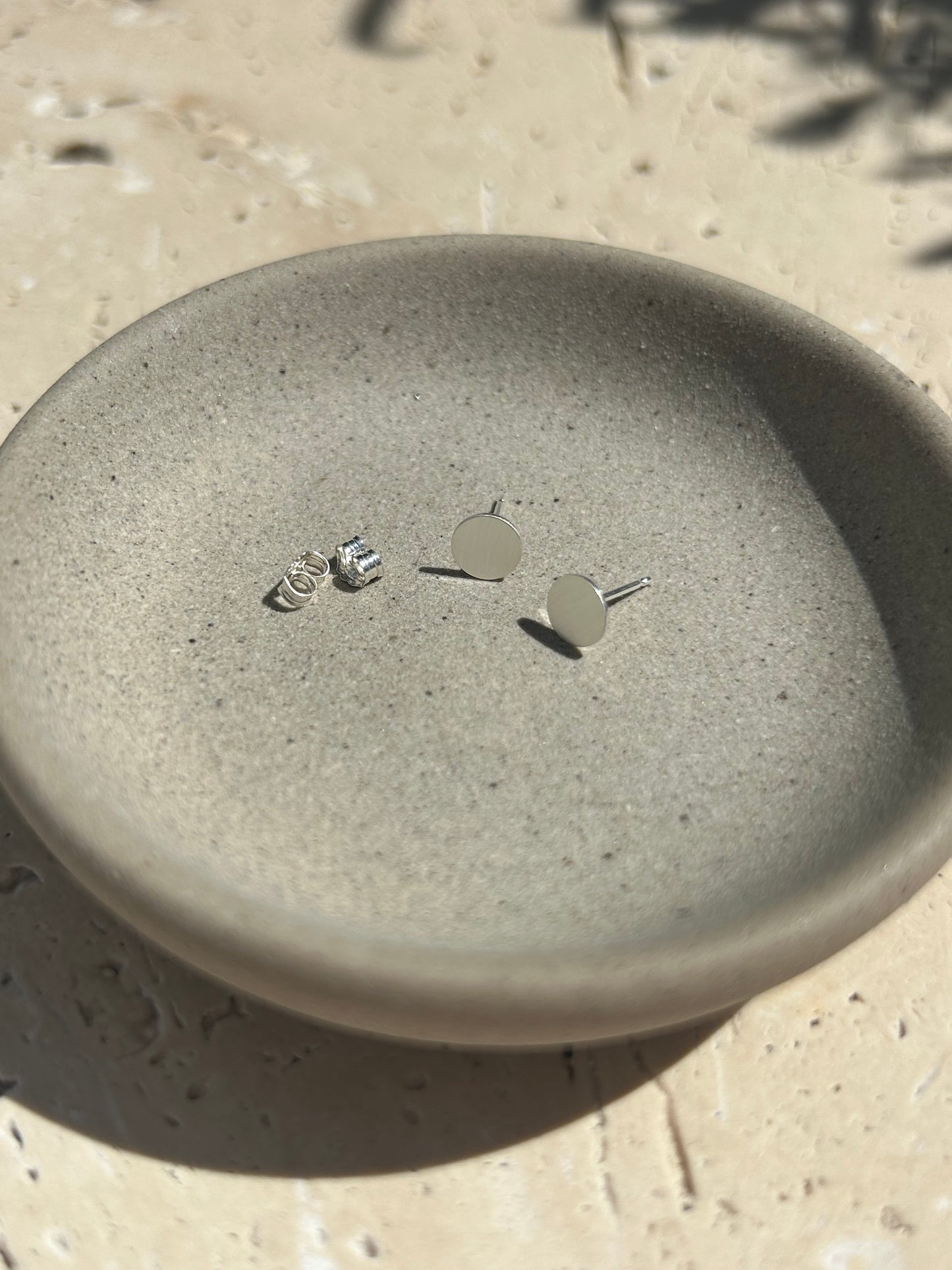 Sterling Silver Disc Stud Earrings | Polished or Matte Finish