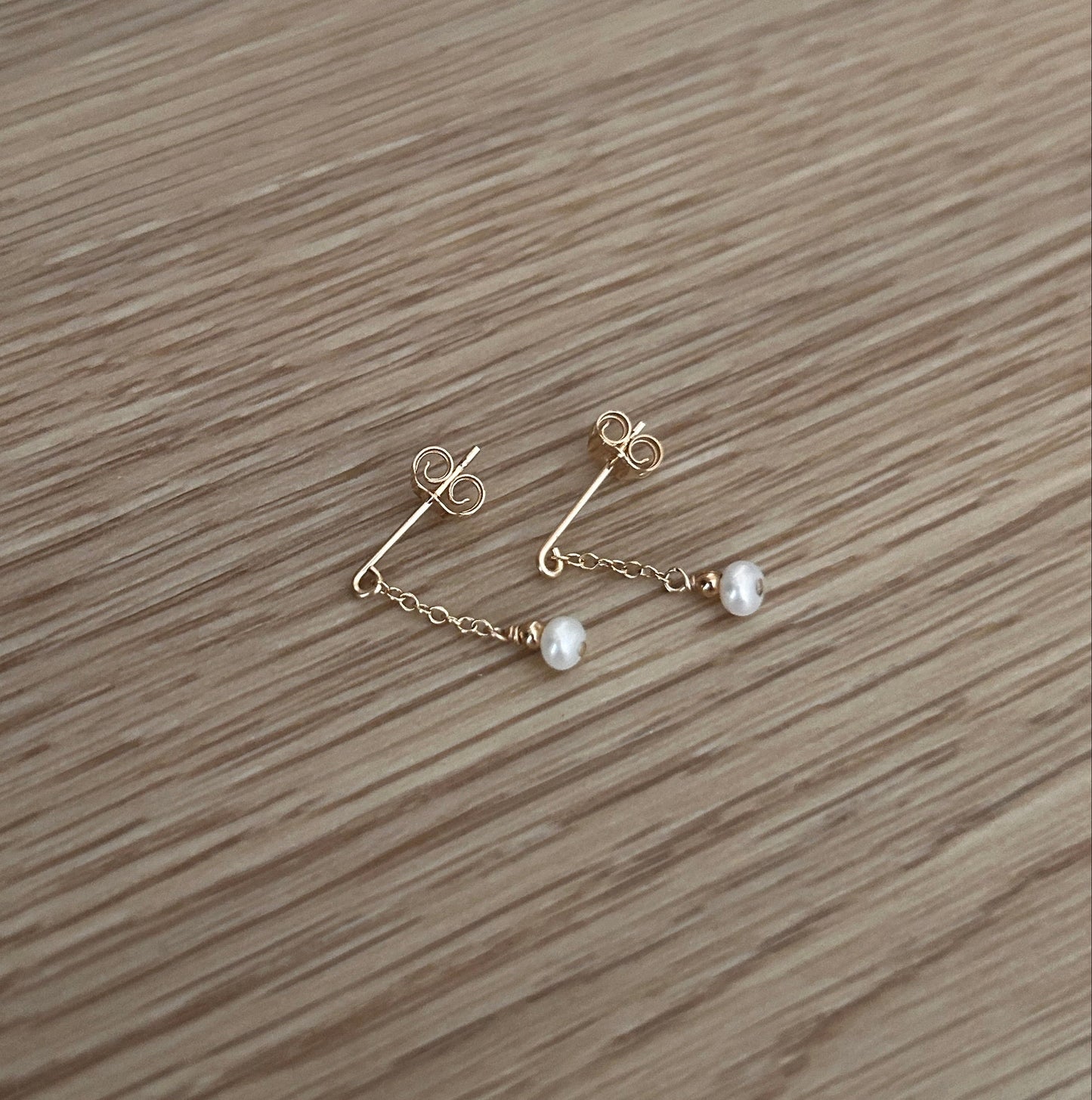 Tiny Pearl Illusion Earrings | Minimal Curated Ear Stack Drop