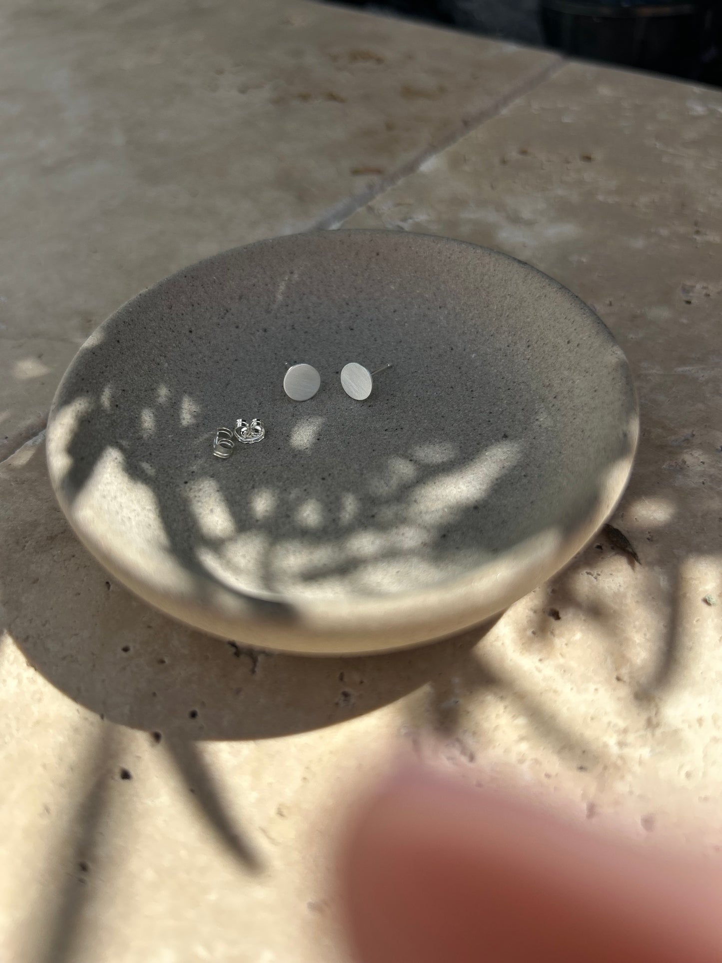 Sterling Silver Disc Stud Earrings | Polished or Matte Finish