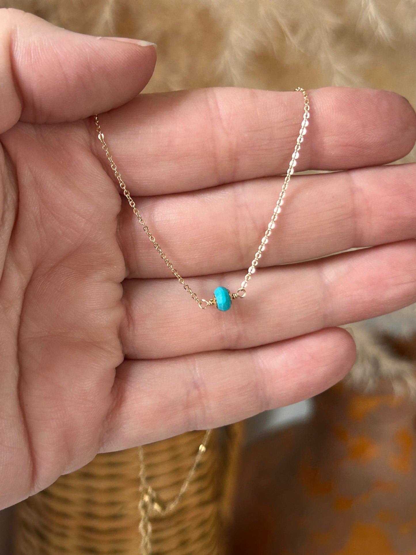 Turquoise Gemstone Choker | Faceted Gem Pop of Color