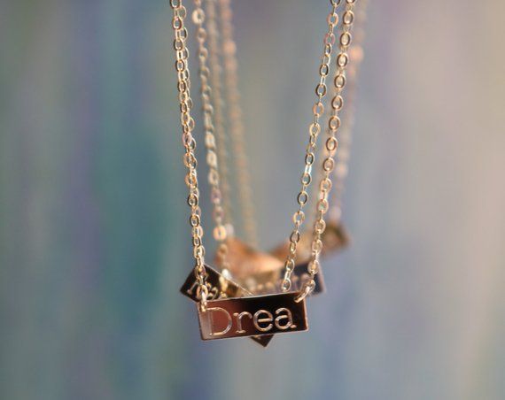 Engraved Mini Bar Necklace | Personalized Necklace