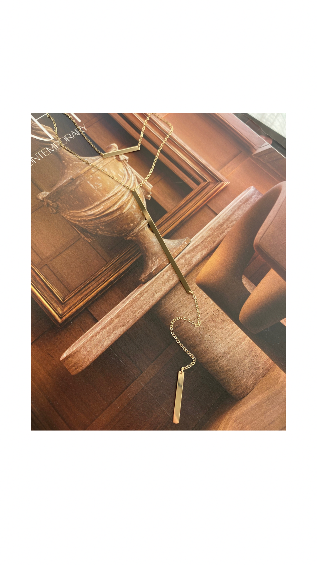 Double Bar Long Y Lariat Necklace | Layered Bar Necklaces Sold Separately or as a Set