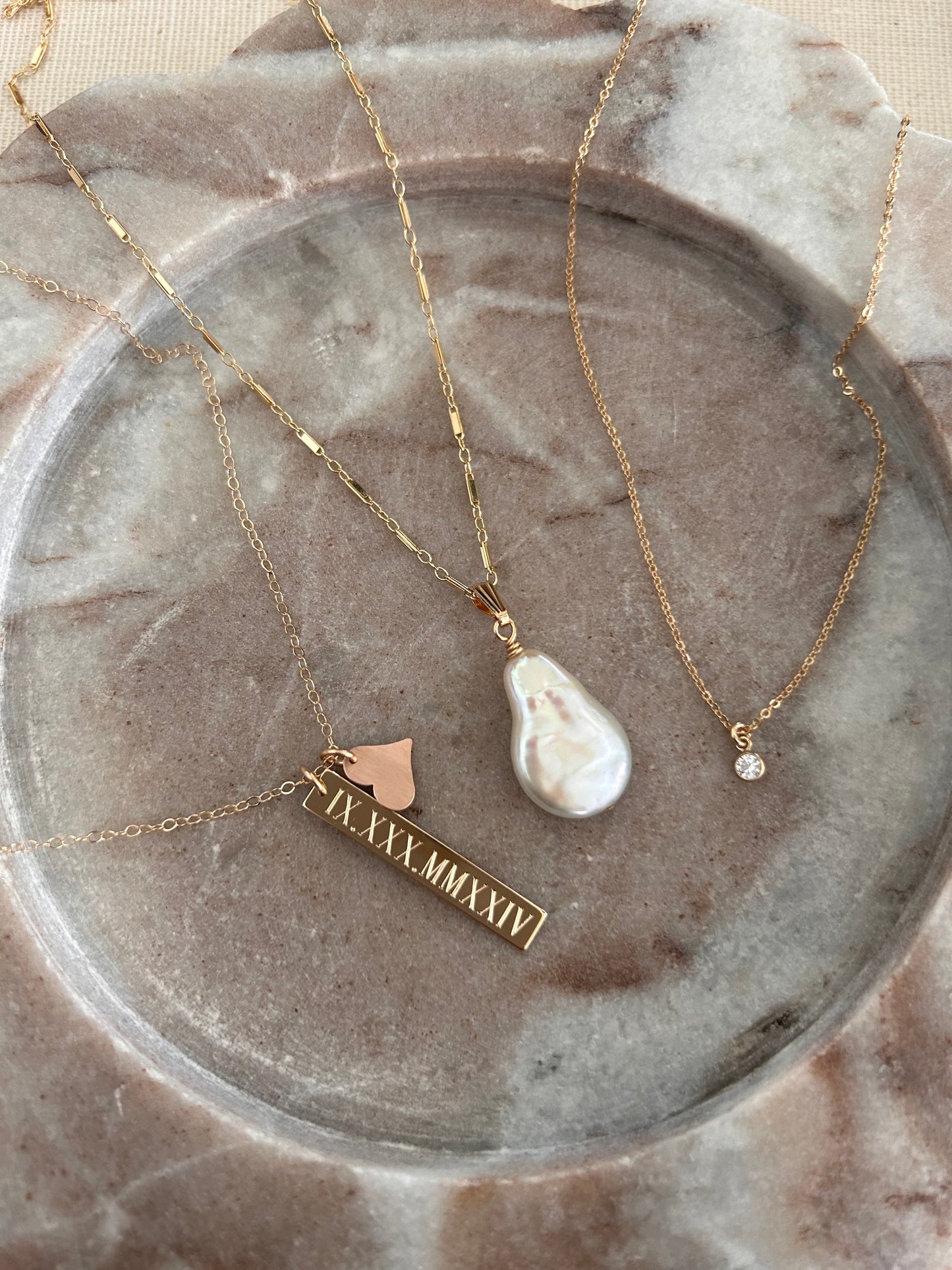 Tiny CZ Charm Necklace | Dainty Gold & Silver Necklace
