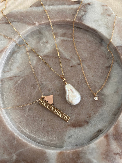 Tiny CZ Charm Necklace | Dainty Gold & Silver Necklace