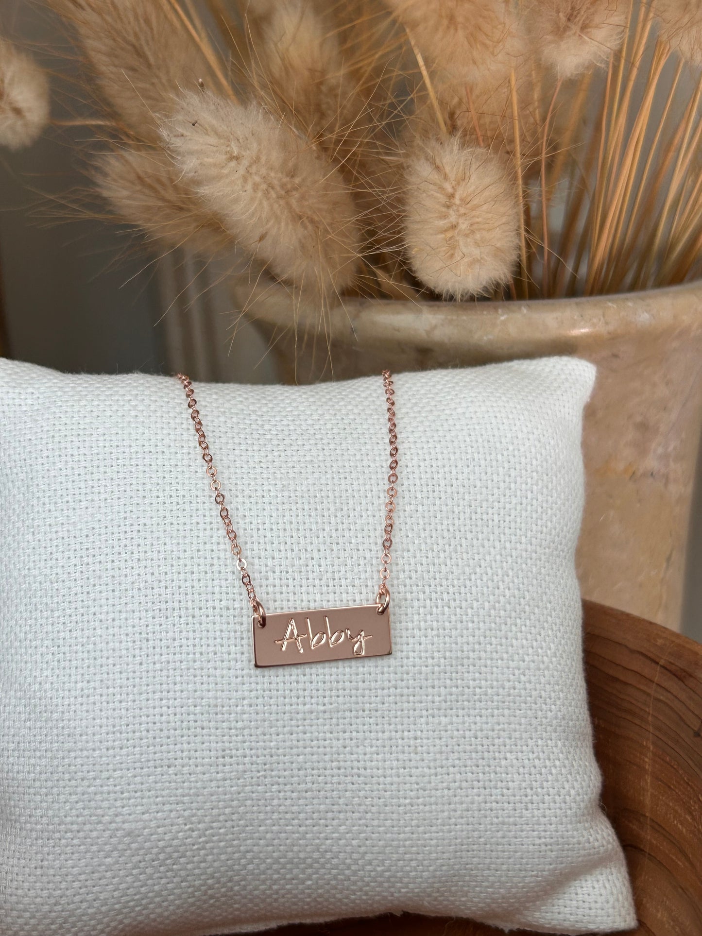 Engraved Mini Bar Necklace | Personalized Necklace
