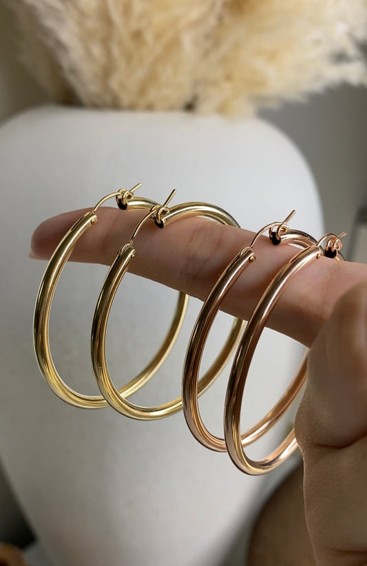 Mega Hoop Earrings | 50mm x 3mm | Bold Hoops