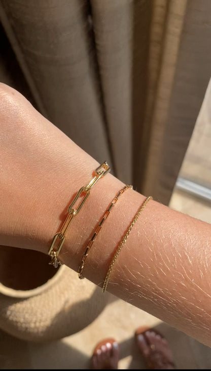 Elongated Box Chain Bracelet | Sleek Modern Chain Bracelet