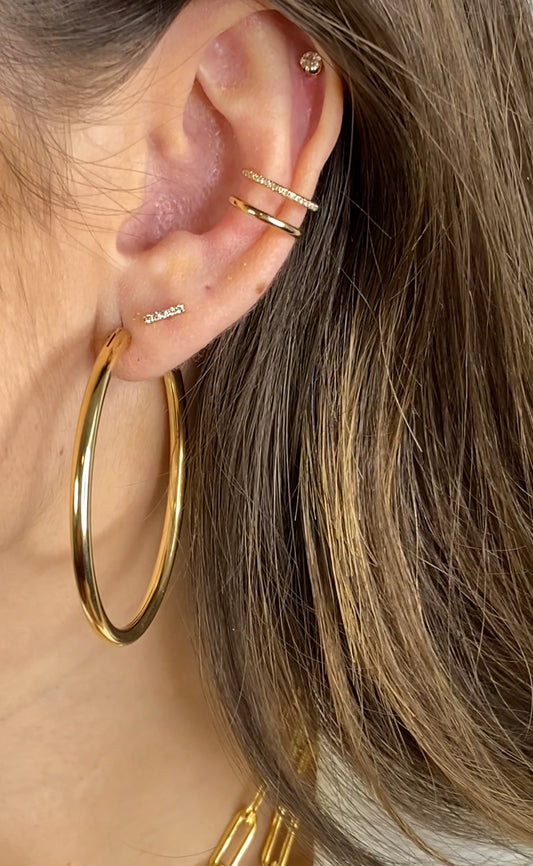 Mega Hoop Earrings | 50mm x 3mm | Bold Hoops