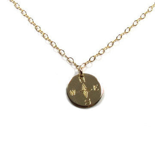 Engraved Compass Necklace | Traveler or Graduate Gift